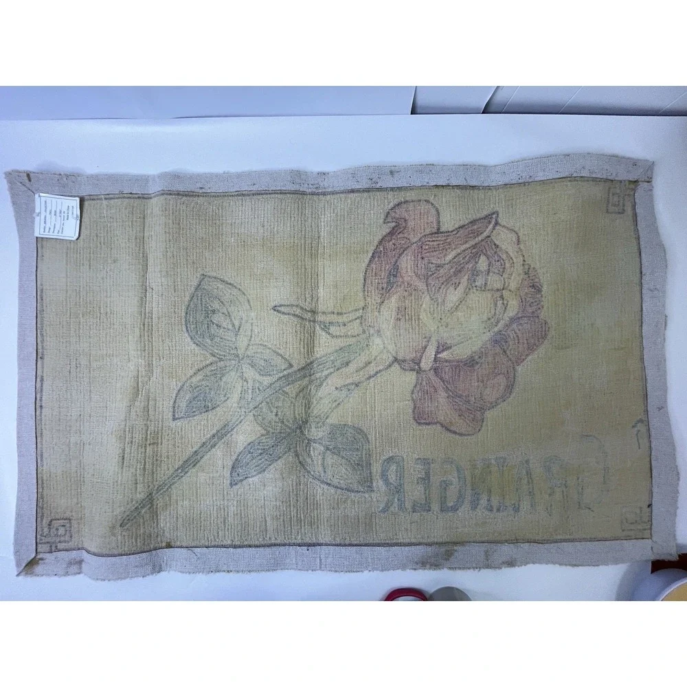 Rose Hooked Rug 27 X 44